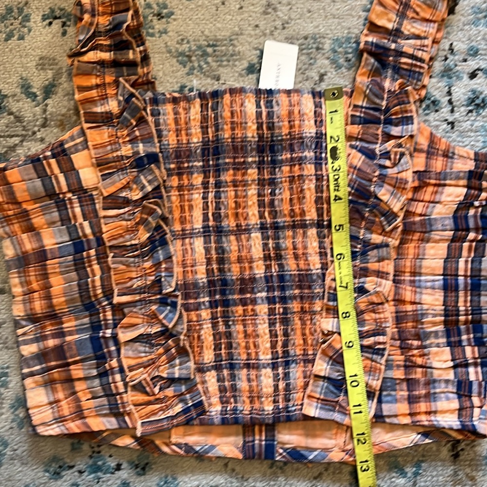 NWT Anthro Ruffled Plaid Corset Sleeveless Top Medium - Picture 14 of 16